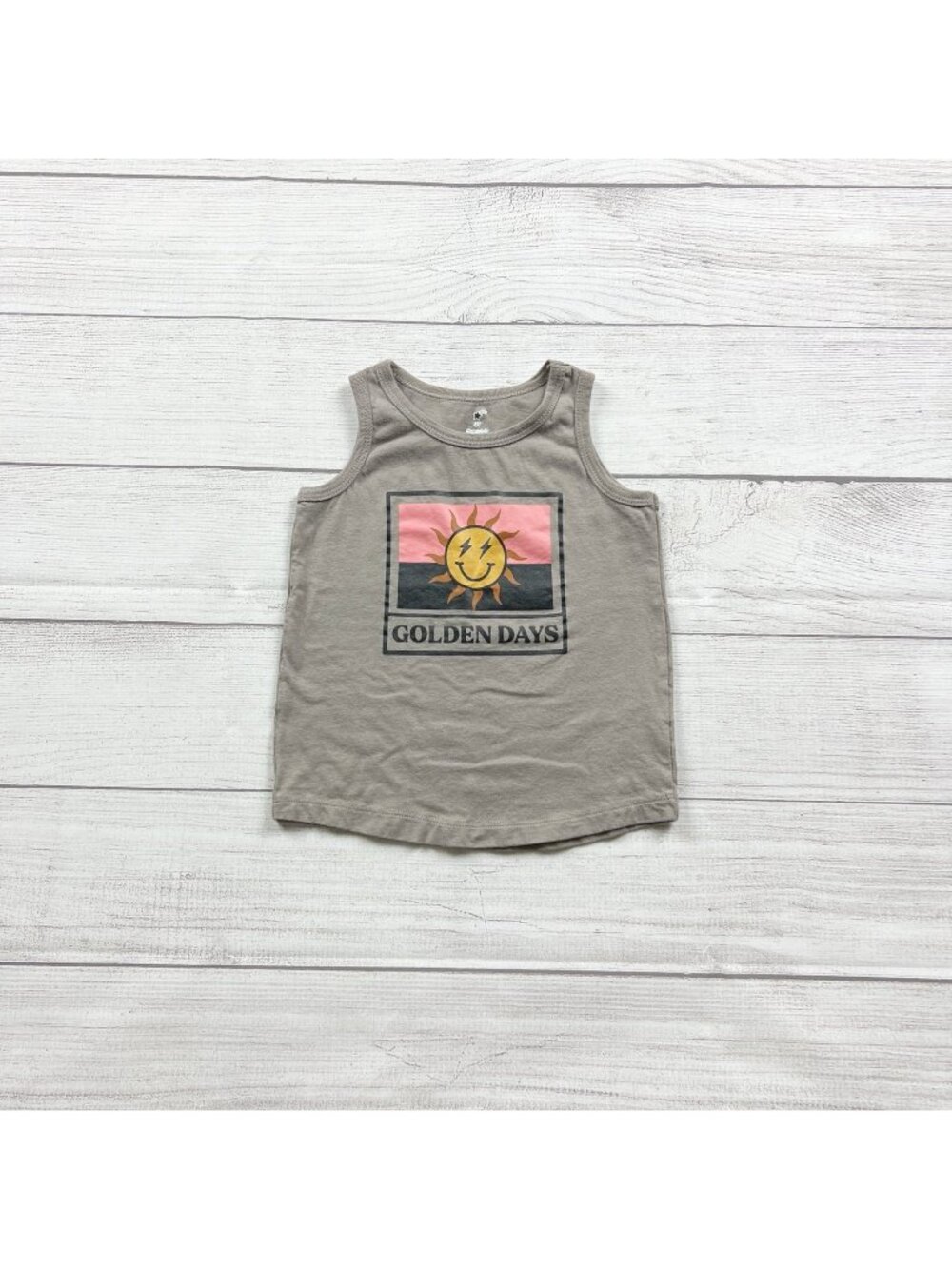 Little Star Organic Golden Days Toddler Graphic Sleeveless Shirt Tank Top 3T